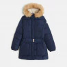 Girls navy-blue water-repellent quilted parka