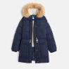 Girls navy-blue water-repellent quilted parka