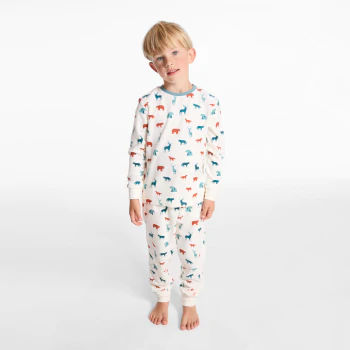 Boys' 2-piece printed velvet pyjamas