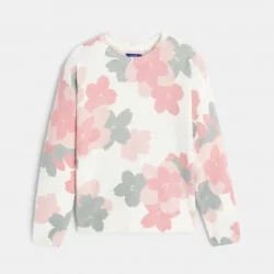 Girls pink printed jersey sweater