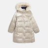 Girls long golden water-repellent down jacket