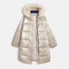 Girls long golden water-repellent down jacket