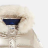 Girls long golden water-repellent down jacket