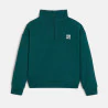 Boys green trucker-neck sweatshirt