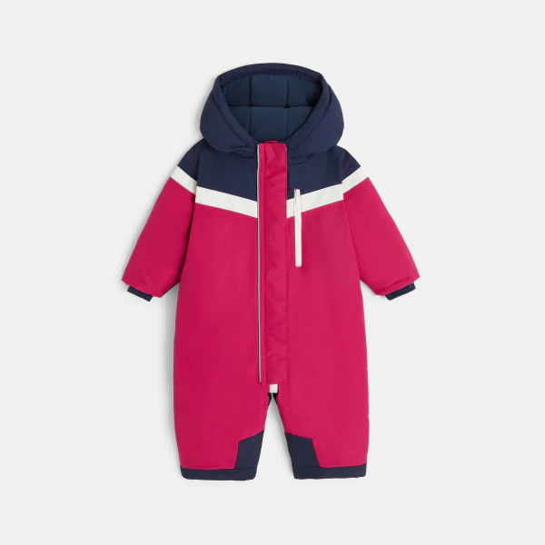 Unisex baby’s red ski suit