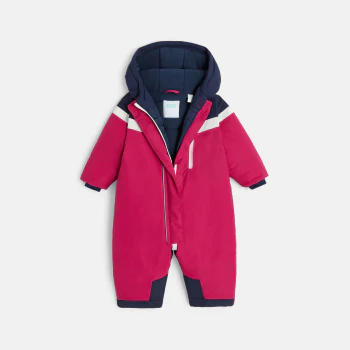 Unisex baby’s red ski suit