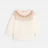 Baby girlu2019s pink jacquard knit sweater