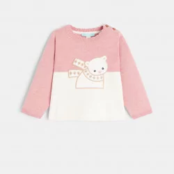 Baby girl’s embroidered bear knit sweater