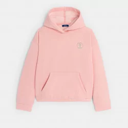 Girls' pink soft hooded...