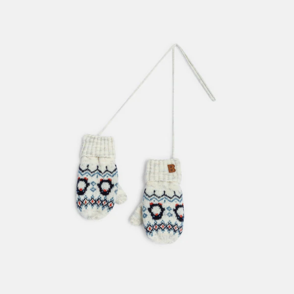 Baby boy’s jacquard mountain pattern lined mittens