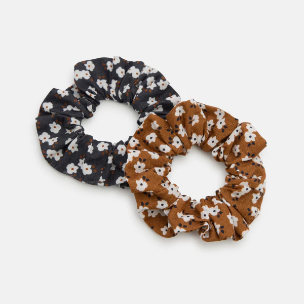 Girls' brown hair scrunchie (3-pack)