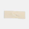 Baby girlu2019s soft knit headband with white bow effect