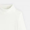 Plain white ribbed turtleneck T-shirt