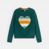 Girls green heart motif sweater