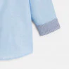 Baby boy’s blue cotton roll-up sleeve shirt