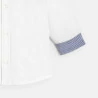 Baby boy’s white cotton roll-up sleeve shirt