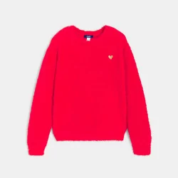 Red embroidered sweater Girl