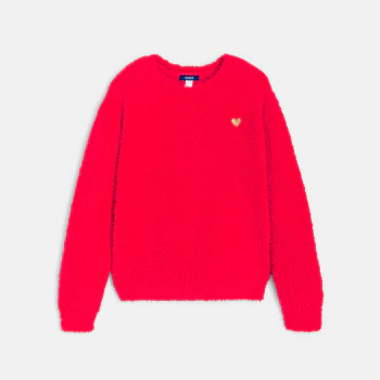 Red embroidered sweater Girl