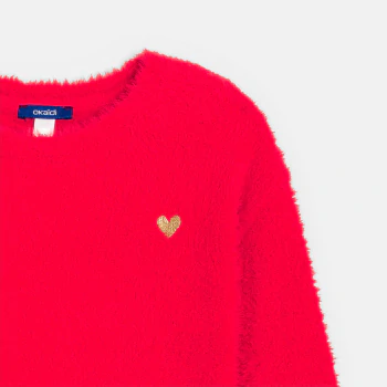 Red embroidered sweater Girl