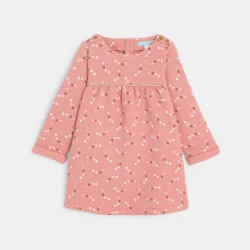 Baby girlu2019s pink polka dot quilted cotton dress