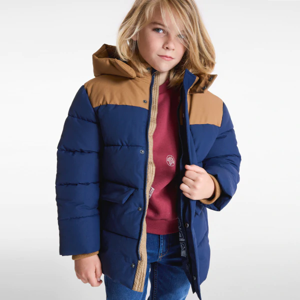 Boys' navy blue hooded jacket