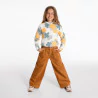 Girls brown velour wide-leg pants