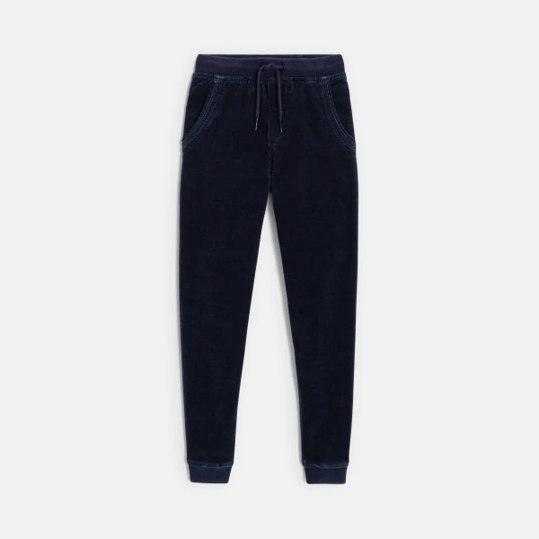 Boy's blue velours jogpant