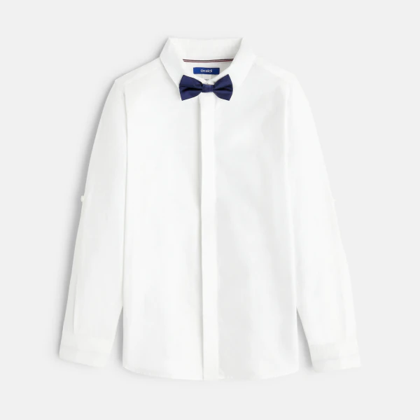 Boy's white shirt with bow tie