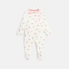 Baby girl's white velvet floral sleepsuit