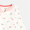 Baby girl's white velvet floral sleepsuit