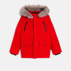 Boys' red padded parka with...