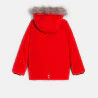 Boys' red padded parka with hood.