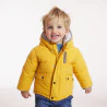 Baby boys' yellow quilted shearling-lined hooded coat