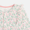 Baby girl's long green floral romper suit