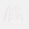 Baby girl's white floral fleece baseball jacket