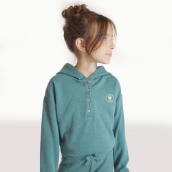 Girls green iridescent hooded sweatshirt