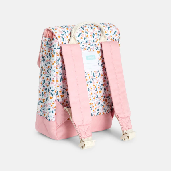 Baby girl's pink floral cat backpack