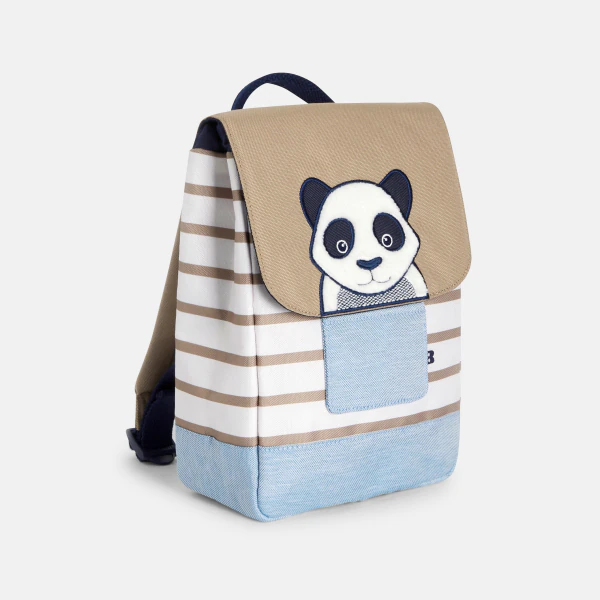 Baby boy's blue panda backpack