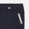 Baby boy's navy blue decorative rib knit pull-on trousers