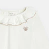 Baby girl's white ruffle neck T-shirt