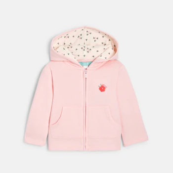 Baby girl's pink fleece hoodie