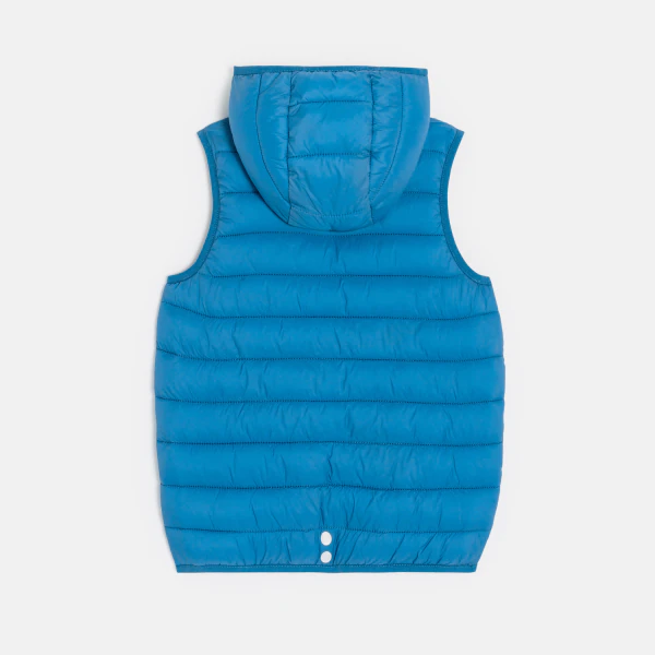 Boy's blue lightweight sleeveless down jacket