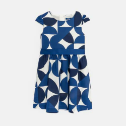 Girl's blue graphic motif dress