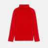 Boy's red turtleneck long-sleeve T-shirt