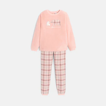 Girl's pastel pink 2-piece pyjamas