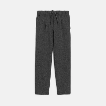 Pantalon chino en maille chinée gris foncé Garçon