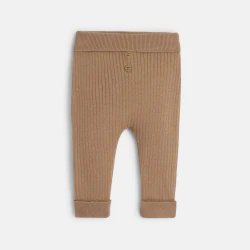 Newborn brown rib knit trousers