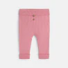 Newborn pink rib knit trousers