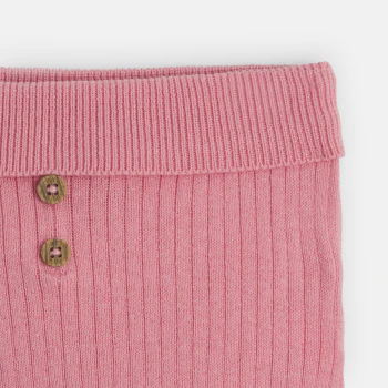 Newborn pink rib knit trousers