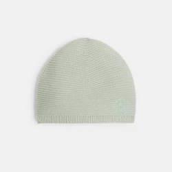 Newborn green rib knit hat